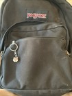 Classic Jansport Originals Suede Leather Bottom Black School Backpack Schoolbag