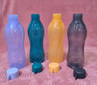 Tupperware Water Bottle 16oz 500ml With Liquid Tight Seals- Set Of4-multi Colors