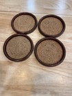 Vintage 4 Coasters Set Cork Mid Century Modern Stacking 4    Plastic