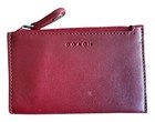 Coach Slim Burgundy Leather Card Case Holder W key Ring Zipper Closure