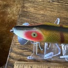 Vintage  Heddon Vamp Wood Lure Perch Scale 4-1 2  Long