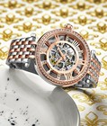 Stuhrling Women s Automatic Wind 38mm Stainless Steel Rose Link Bracelet Watch