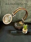 Table Top Brass Magnifying Glass  Henry Hughes London 1941 Engraved Antique Fini
