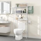 Over The Toilet Storage  3 Tier Bathroom Organizer Shelf With X-shaped Bar  