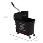 Compact Mop Bucket With Wringer On Wheels 21 Quart Black