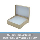 Cotton Filled Kraft Two Piece Jewelry Gift Boxes - 3      X 3      X 1   case Of 50 