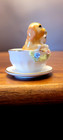 Vintage Napcoware Dog Cat Tea For Two Cup Figurine Miniature Dog kitten Friends