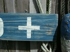 48 Inch Wood Hand Painted Lifeguard Sign Nautical Seafood   s211 