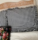 2 Ralph Lauren Bernay Gingham Isadora Cossette Standard Shams Black White Set  2