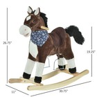 Kids Plush Ride-on Rocking Horse Toy Cowboy Rocker For 3-6 Years Old Brown 