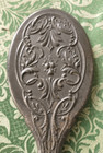 1800 s Victorian Mourning Oval Hand Mirror Frame Gutta Percha Goth - No Glass