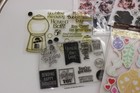 Various Mixed Lot Of 14 Rubber Cling Stamps Assorted Patterns And Brands - Used