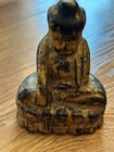 Fine Antique Burmese Buddha Gold Gilded Wooden Lacquer 4  X 3 