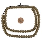Brown Frosted Sea Glass Beads 8mm Round 25 Inch Strand