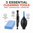 3-in-1 Camera Lens Cleaning Kit Air Blower Lens Pen Microfiber Cloth Dslr