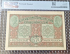 Poland  50 Polish Marks 9 12 1916 Jeneral Pmg Series A Beautiful Ribbed Texturel
