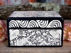 Lacquer Box Day Of The Dead Skeletons Wood Handmade Olinal   Mexican Folk Art