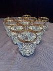 Pasabahce Gold Rim Rocks Glasses Set Of 11 Turkey Heavy Base Vintage Barware