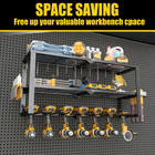 Power Tool Organizer With Charging Station  7 Drill Holder 3 Layers Tool Storage