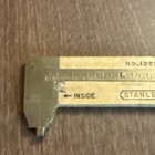 Vintage Stanley No 136r Vernier Caliper 4 In Brass Brown Wood Measuring Tool