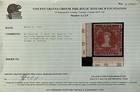 Nova Scotia  1     Mint Og     1853 1d Red Brown     greene Foundation Cert     