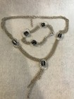 Vintage Dobbs Sterling Silver Tassel Necklace Bracelet Set W  Murano Glass Beads