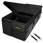Trunk Organizer With Lid - 95l Collapsible Car Xx-large - With Lid Black