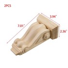Wood Carved Corbel Ceiling Corner Decor 2 36x3 94x7 01 Inch 2 Pcs