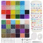  16800pcs 48 Color Glass Seed Beads For Jewelry Making Small Beads For Diy 3mm