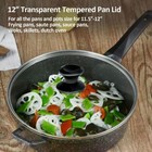 12  Stainless Glass Lid For Frying Pan Skillets Tempered Replacement Cover