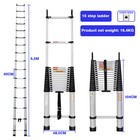 20 3ft Telescopic Ladder Loft Extendable 15 Step Folding Multi Purpose Antislip