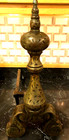 Vintage Brass And Cast Iron Fireplace Andirons Set