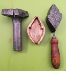Rare Vintage Millinery Mum Leaf Iron Tool Mold Bronze Antique Cutter Set  56