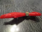 Rare Vintage Art Deco Red Bakelite Hand Bracelet Brooch pin Missing Finger As Is