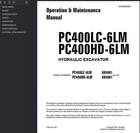 Komatsu Pc400lc-6lm Hydraulic Excavator Owners Service Shop Operators Manual Pdf