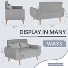 Small Modern Loveseat Couch Sofa  Mid Century Fabric Upholstered 2-seat Sofa Cou