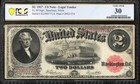 1917  2 Legal Tender Note  bracelet Back  Fr 60 65772