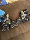 Rollerblade Spitfire Xt Kids Adjustable Inline Skates Black Neon Yellow Size 2-5