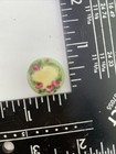 Antique Porcelain Button Hand Painted Rose Victorian Floral