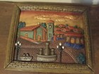 Vintage Collectible Mexican Folk Art Terracotta 3d Plaque Church Village Scene