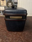 Vintage Samsonite Silhouette Suitcase Blue Vanity Train Makeup Case W o Key