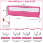 Costway 71  Foldable Baby Bed Rail Guard Toddlers Swing Down Safety Bedrail Pink