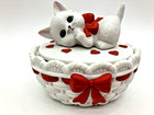Vintage 1985 Cute Candle trinket Bowl With Matching Kitties Hand Painted Lefton