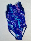 Simone Biles Gk Elite Gymnastics Leotard Blue Purple Tank Usa Strappy Back Cl