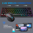 60  Wireless Keyboard And Mouse Combo 2 4g Mini Mechanical Feel With Ergonomic