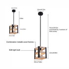 Farmhouse Pendant Lamp Metal  wood Cage Attic Dinning Room Ceiling Light Fixture