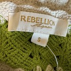 Rebellion Crochet Set Top And Shorts  Size Small  Green And Ivory  Lined