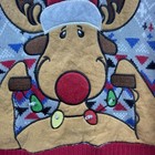 You Look Ugly Today Christmas Sweater Mens Small Reindeer Light Up Cute Funny