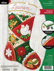 Plaid bucilla Christmas Elegant Patchwork Felt Stocking Kit New 18 dove Holly