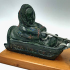 Vintage Wolf Sculptures Figurine Inuit Eskimo Art Hand Carved Eskimo   Dog Sled